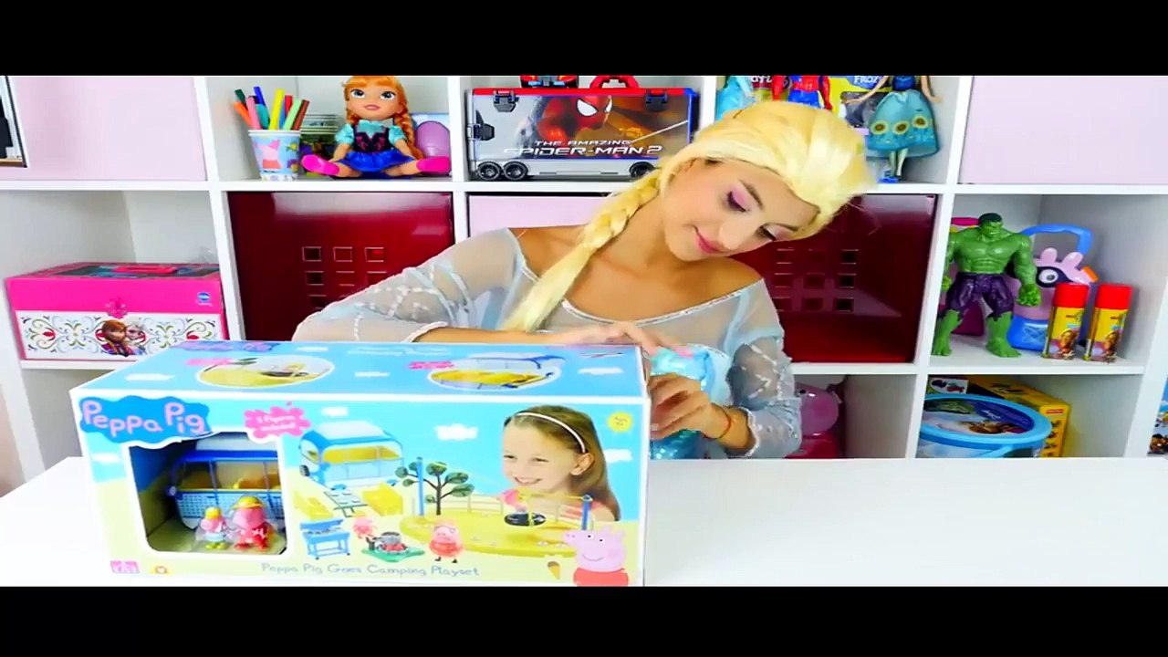 abcJuguetes Para Niños   Frozen Elsa Abrir Peppa Pig Zona De Juegos De Vídeo Juguetes Set