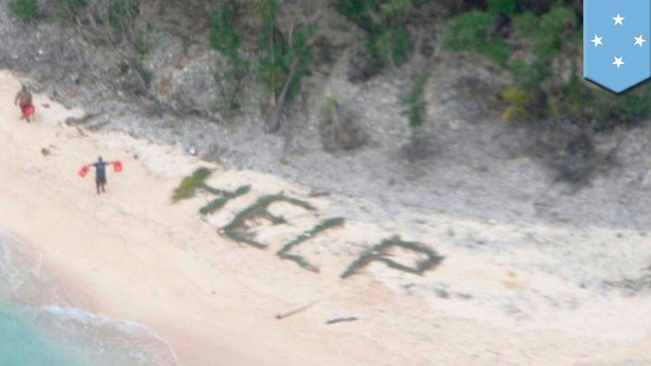Tulisan 'TOLONG' di pantai menyelamatkan tiga orang yang terdampar