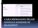 cara memasang iklan google adsense di blogspot