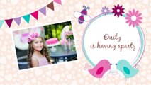 Girls Theme personalised video party invitation