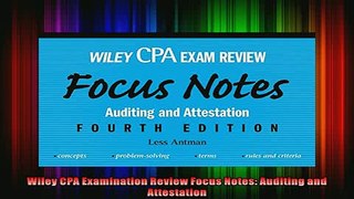 READ book  Wiley CPA Examination Review Focus Notes Auditing and Attestation Full EBook