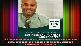 Downlaod Full PDF Free  CPA Exam Study Manual Business Environment and Concepts 20092010 Kaplan CPA Exam Study Full Free