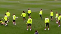 Cristiano Ronaldo makes fun of James Rodriguez fall in training 20.04.16