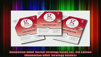 READ book  Manhattan GMAT Verbal Strategy Guide Set 4th Edition Manhattan GMAT Strategy Guides Free Online