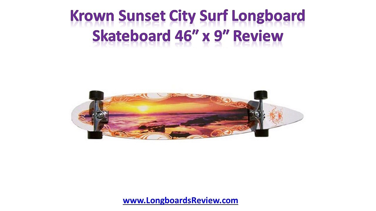 Krown Sunset City Surf Longboard Skateboard Rev...