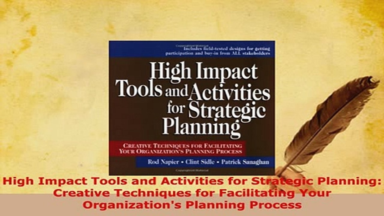 PDF  High Impact Tools and Activities for Strategic Planning Creative Techniques for Read Full Ebook