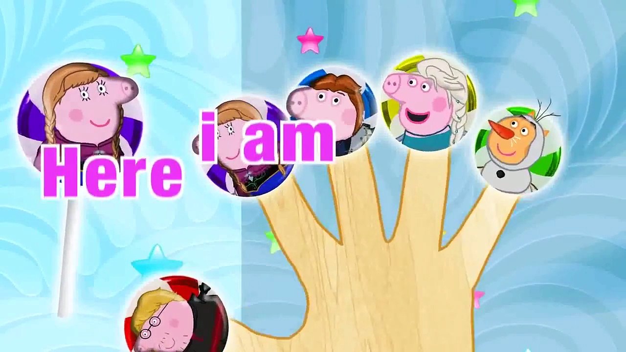 Peppa Pig Frozen Lollipop 4 Finger Family \ Nursery Rhymes Lyrics