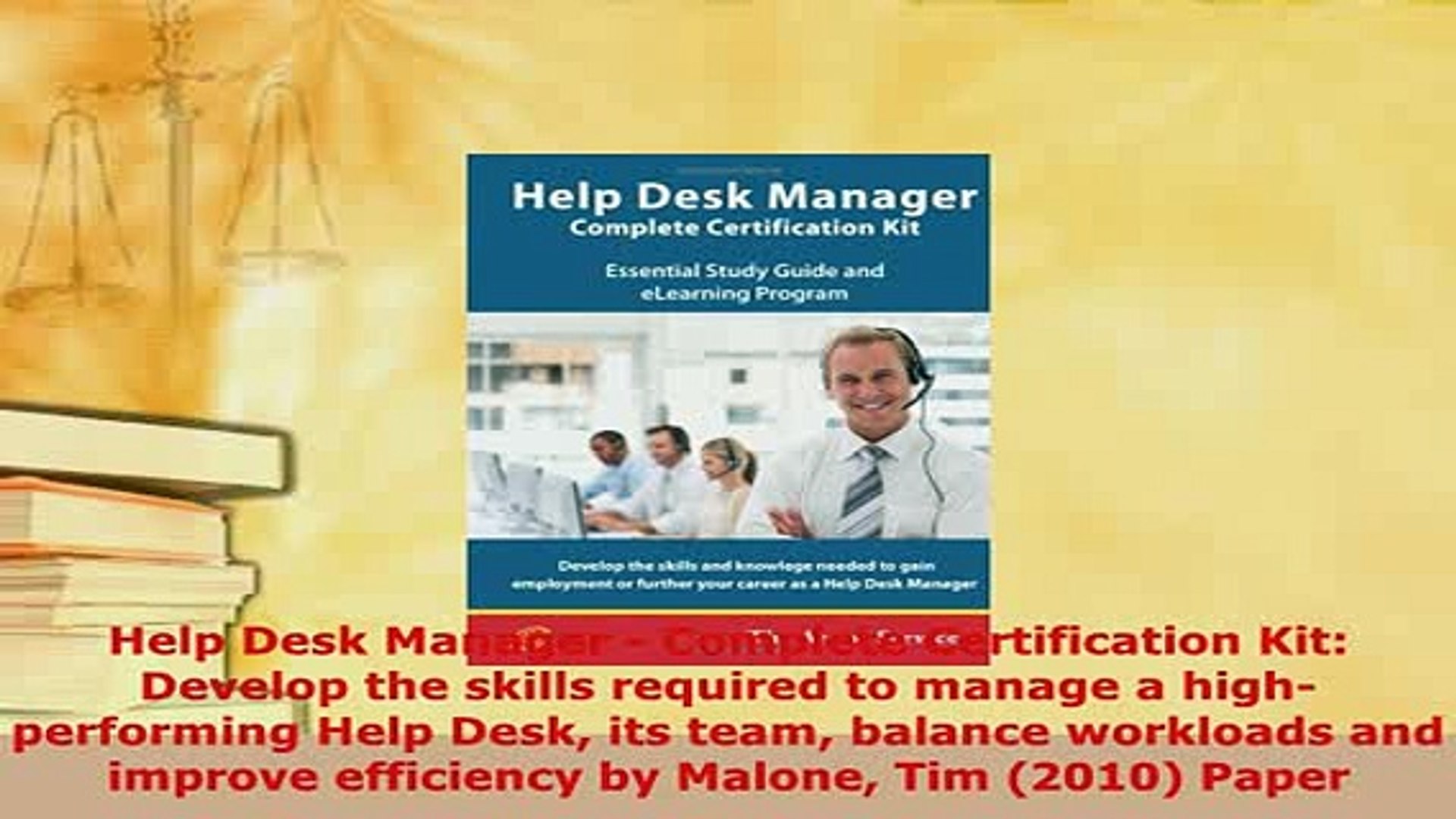Pdf Help Desk Manager Complete Certification Kit Develop The