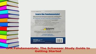 PDF  CFA Fundamentals The Schweser Study Guide to Getting Started Read Online