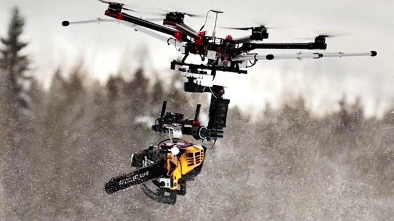 Drones Are Less Friendly When They're Carrying Working Chainsaws