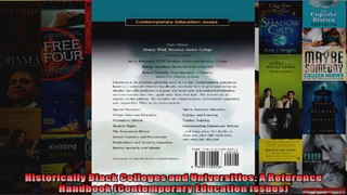 Historically Black Colleges and Universities A Reference Handbook Contemporary Education