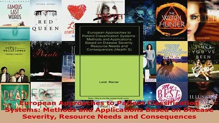 Download  European Approaches to Patient Classification Systems Methods and Applications Based on Free Books