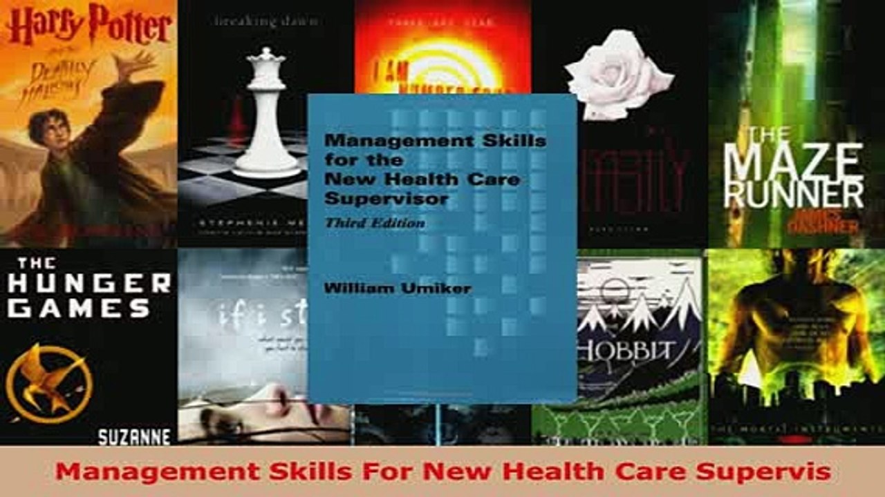 PDF  Management Skills For New Health Care Supervis Free Books