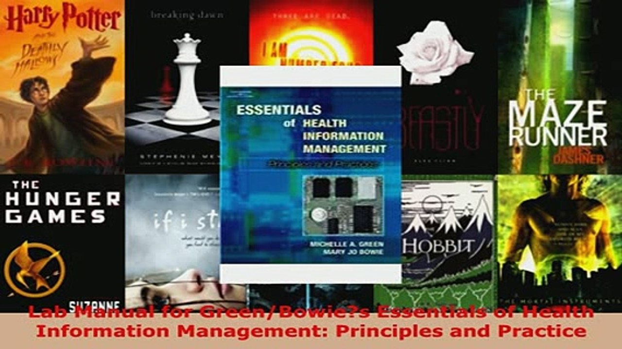 PDF  Lab Manual for GreenBowies Essentials of Health Information Management Principles and Free Books