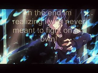 on my own  (with lyrics) (kirito) sword art online.