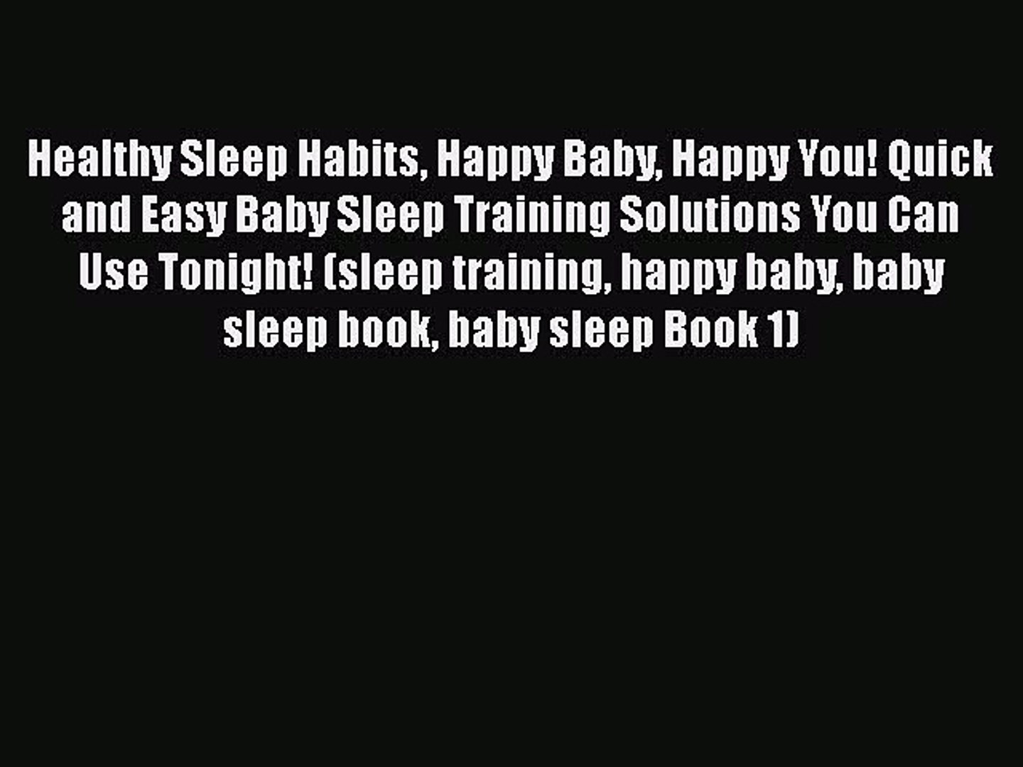 happy baby sleep book