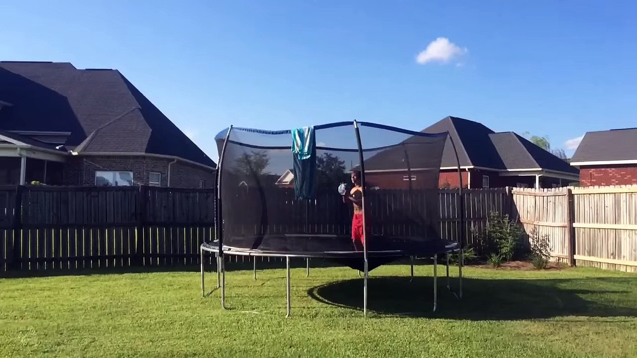 Epic Poolside Basketball Trick Shot