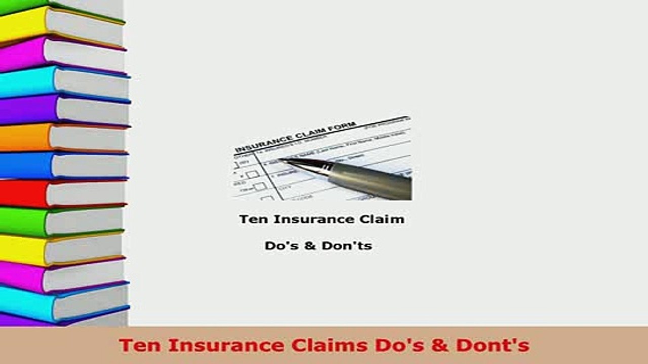 PDF  Ten Insurance Claims Dos  Donts PDF Online
