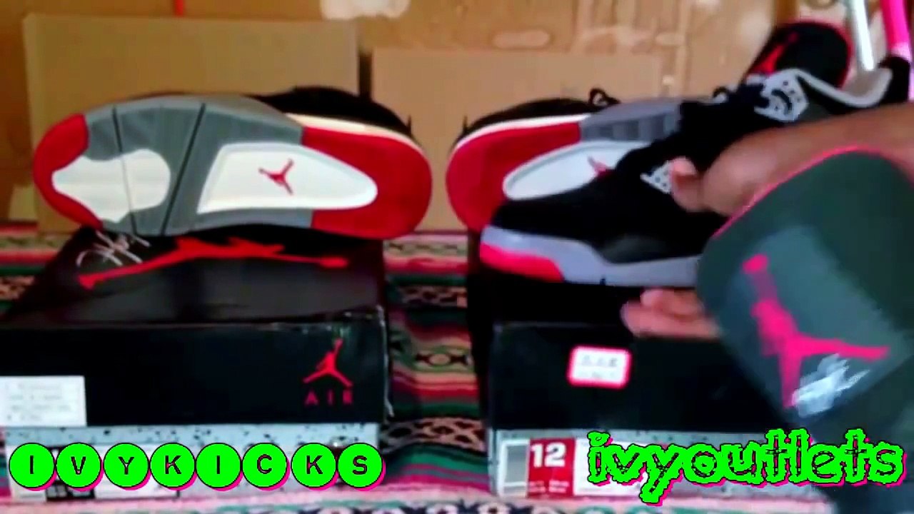 REAL VS FAKE: aaa replica BRED 4 vs unauthorized authentic air jordan 4