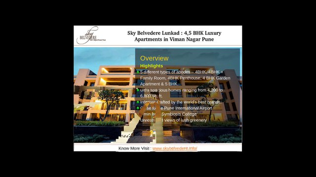 Sky Belvedere Lunkad : Apartments for Sale in New Airport Road Pune