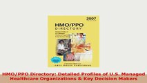 PDF  HMOPPO Directory Detailed Profiles of US Managed Healthcare Organizations  Key PDF Book Free