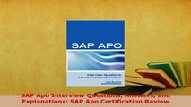 Download  SAP Apo Interview Questions Answers and Explanations SAP Apo Certification Review Ebook