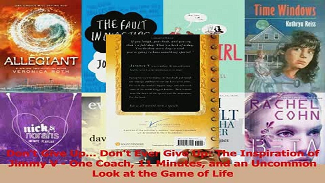 Dont Give Up Dont Ever Give Up The Inspiration of Jimmy V  One Coach 11 Minutes and