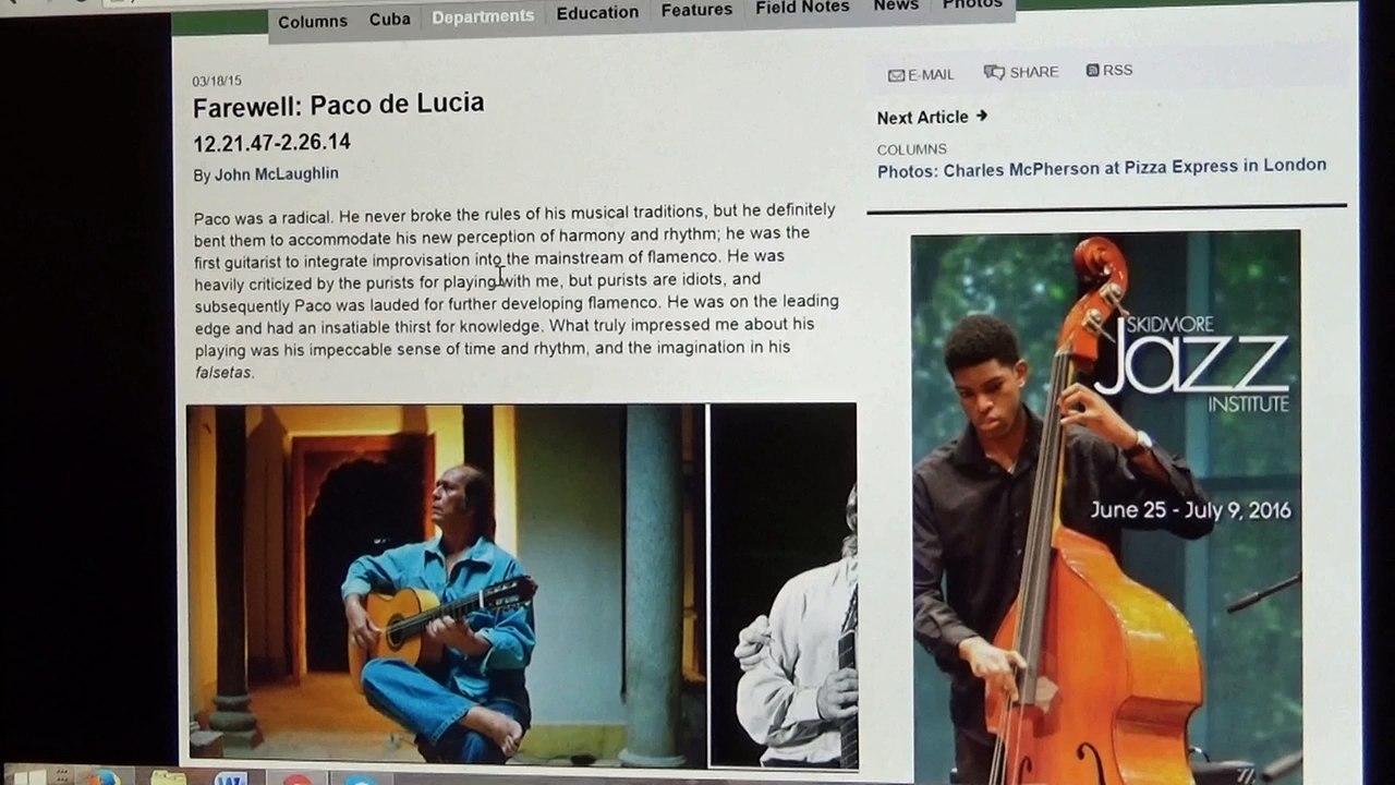 Entre dos Aguas was fruit of Paco de Lucia´s improvisation, the start of atypical ways in flamenco