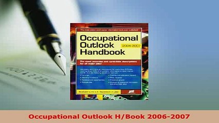 Download  Occupational Outlook HBook 20062007 Download Online