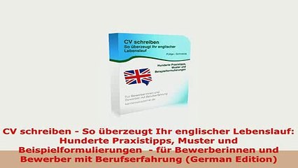 Download  CV schreiben  So überzeugt Ihr englischer Lebenslauf Hunderte Praxistipps Muster und Download Full Ebook