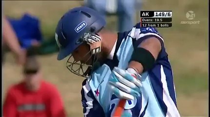 12 runs needed off 1 ball - Team wins _Most Amazing Finish Ever_