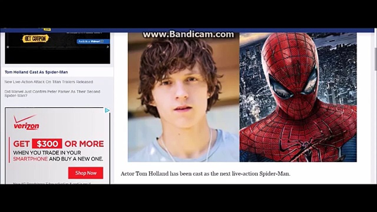 BREAKING NEWS : Tom Holland Cast As Spider Man