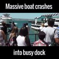 Massive Boat Crashes Into Busy Dock