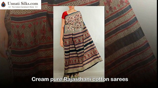 010416-rajasthani cotton printed sarees