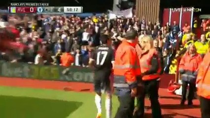 Pedro Goal Aston Villa 0 - 4 Chelsea Premier League 2-4-2016