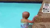 Baby swims across Pool - Funny Videos