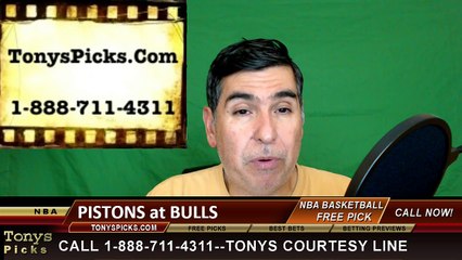 Chicago Bulls vs. Detroit Pistons Free Pick Prediction NBA Pro Basketball Odds Preview 4-2-2016