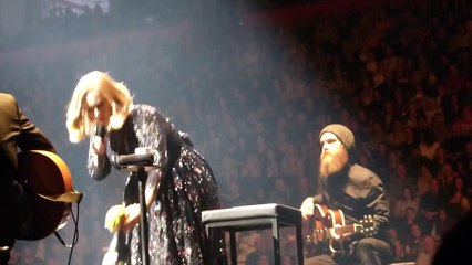 Adele chatting to the audience at Manchester Arena