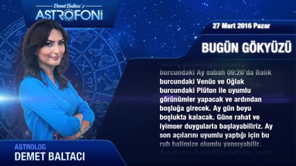 3 Nisan 2016 Pazar Bugün Gökyüzü