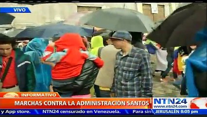 Marchas de opositores al Gobierno de Santos se toman las calles de las principales ciudades de Colombia