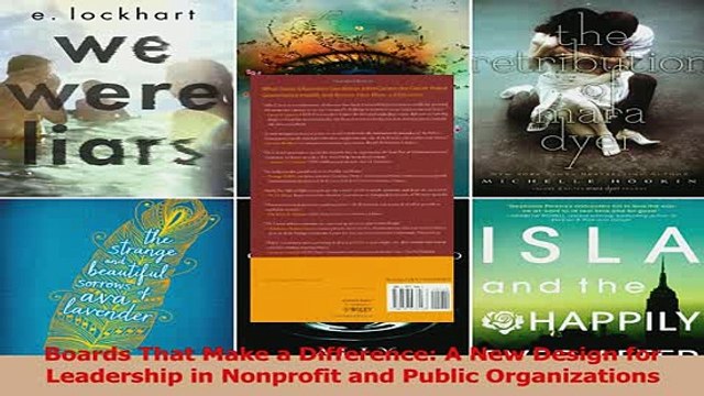 Read Boards That Make a Difference A New Design for Leadership in Nonprofit and Public PDF Online
