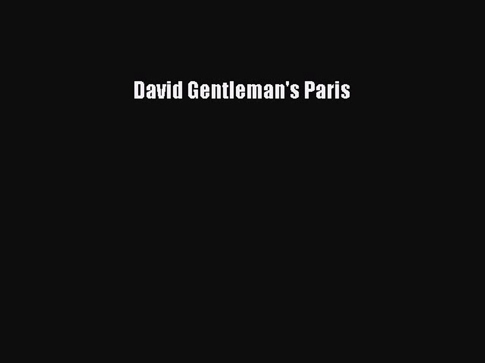 Read David Gentleman's Paris Ebook Free