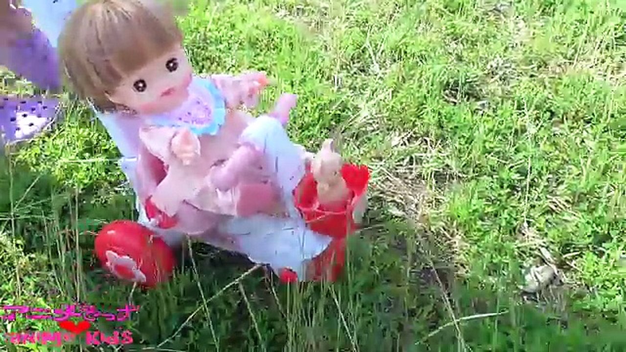 メルちゃん ネネちゃん 公園 なかよしさんりんしゃ なかよしパーツ おもちゃ animation アニメきっず animekids Baby Doll mellchan tricycle toy