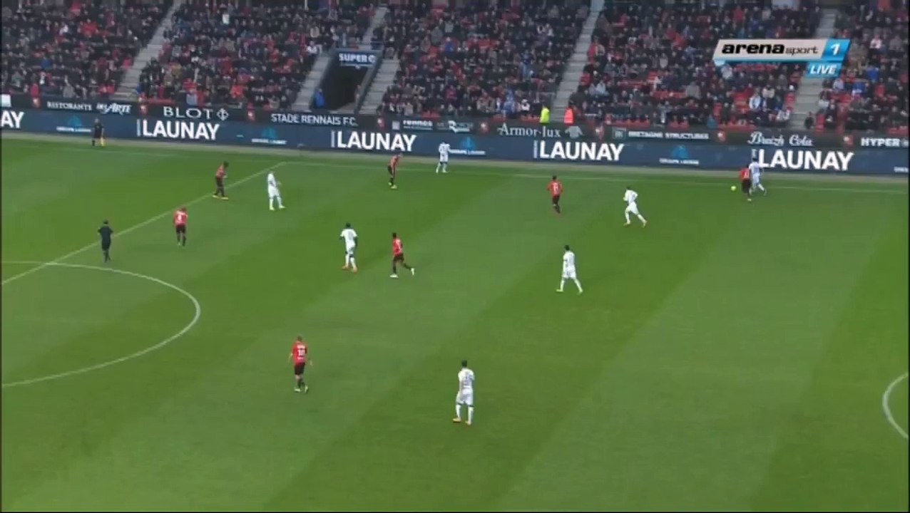 1-0 Kamil Grosicki Goal - Rennes v. Reims 02.04.2016 HD