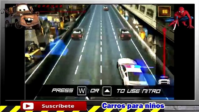 Coches para niños. Coche de Policía vs Coche de Carreras. Persecuciones policiales.