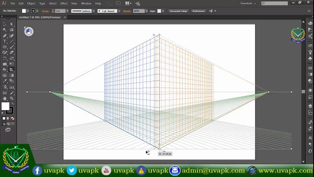 Lecture 18 how to use grid tool in adobe Illustrator In Hindi Urdu