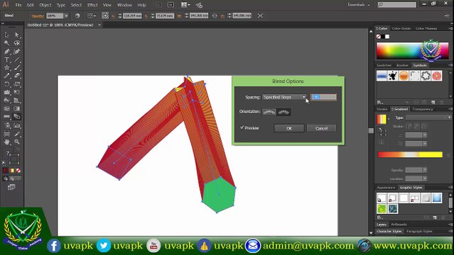 Lecture 22 how to use blend tool in adobe Illustrator In Hindi Urdu