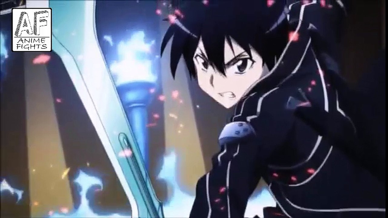 Anime Fights Kirito vs Gleam Eyes Sword Art online video Dailymotion