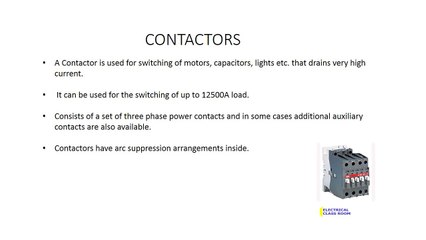 Difference between Relays and Contactors