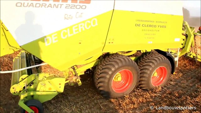 Massey Ferguson 6490 met Claas Quadrant 2200 stro persen 2013 - De Clercq uit Kruishoutem
